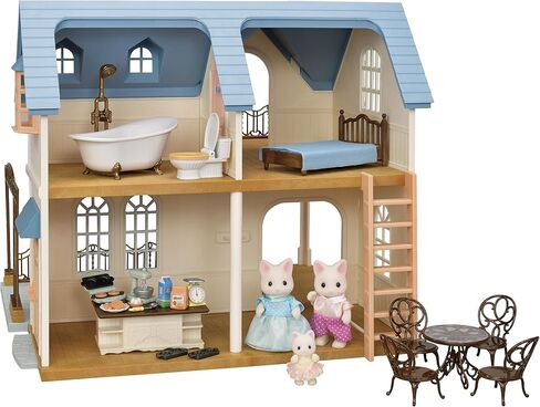 Calico Critters Sky Blue Terrace Gift Set, Dollhouse Playset with Figures, Furniture and Accessories in Saudi Arabia