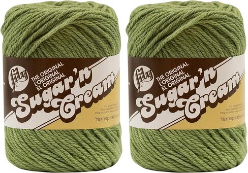 Lily Sugar 'N Cream The Original Solid Yarn, 2.5oz, Medium 4 Gauge, 100% Cotton - Sage Green - Machine Wash & Dry in Kuwait