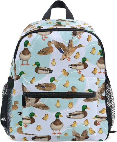 ALAZA Mallard Ducks Pattern Toddler Backpack for Boys Girls,Kid Backpack with Chest Clip and Name Tag,M in Saudi Arabia