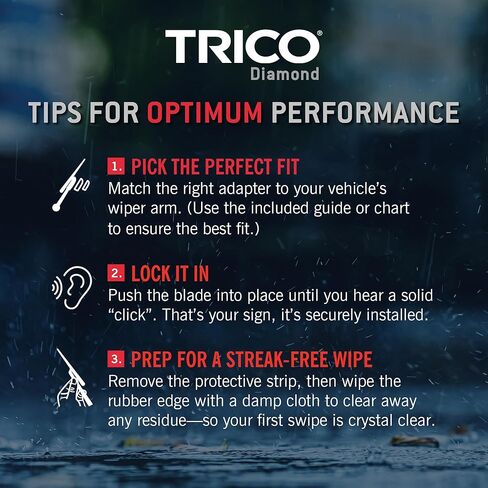TRICO Diamond 28" + 28" Premium Automotive Replacement Windshield Wiper Blades (Set of 2), Passenger and Driver Side All-Weather Beam Wiper Blades for Select Vehicle Models in Saudi Arabia