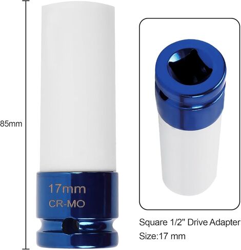 21pcs Anti-Theft Wheel Lock Removal Kit, Compatible for BMW & Mini Series,BMW,with 1/2 inch (12.7mm) Socket Adapter Blue，BMW Automotive Screw Remover Key Socket Tool Set in Saudi Arabia