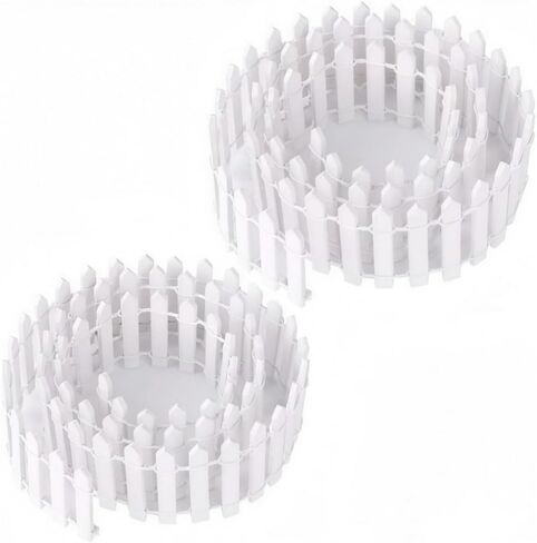 35 Inch 2-Pack Miniature Fairy Garden Fence Wood Decorative Ornament Fence for Dollhouse Succulent Plant Pot DIY Diorama Project Height 2 inch (White) in Saudi Arabia