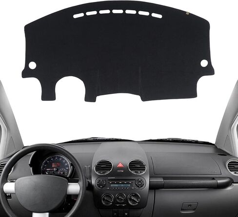 KEYOOG Dashboard Cover Dash Mat Fit for Vo-lkswagen Beetle 2010-1998 (for Left Hand Drive),Car Dash Board Mat Anti-Glare Carpet,Non-Slip Pad Sunshield Protector (Black) in Saudi Arabia