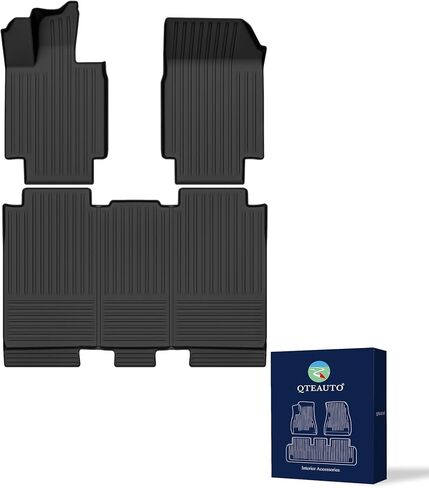 PM Auto Floor Mats Compatible with Tesla Cybertruck 2024-2025, All Weather Floor Liners Durable TPE Custom Fit for Cybertruck 1st & 2nd Row Floor Mat, Black-3PCS in Saudi Arabia