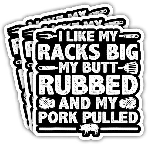 (3Pcs) Grilling Stickers Grilling Decals Barbecue Grill Stickers Funny Barbecue Stickers BBQ Stickers Rub Smoking BBQ Meat Smoker Gift Decoration Graphic Bumper Laptop Stickers 3"x4" in Saudi Arabia