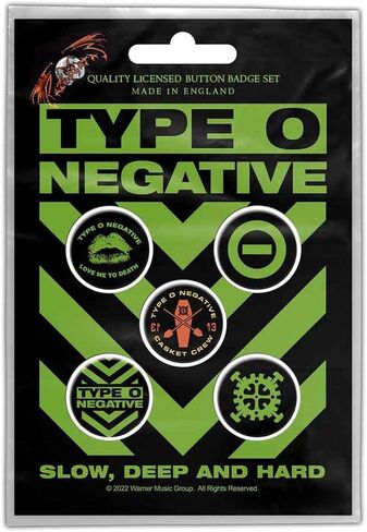 TYPE O NEGATIVE - 'Slow, Deep & Hard' Metal Badge Set in Saudi Arabia