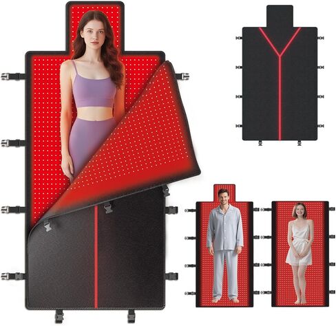 Full Body Red Light Therapy Blanket Mat, 660nm 880nm Infrared Red Light Therapy for Full Body, 2580 LEDs, Black PRO. in Saudi Arabia
