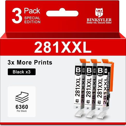 280 XXL PGBK Black Ink Cartridges, Replacement for Canon 280 XXL 280XL PGI-280 Work for Canon Pixma TR8620a TR8620 TR8520 TR8500 TR7520 TR8622a TS9120 TS9520 TS8320 TS6320 (5X PGBK) 5Pack in Saudi Arabia