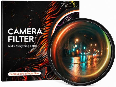 Camera Vortex Effect Filter, 58MM Prism Film Special Effects Glass Lens Photography Accessories for DSLR Cinematice Video and Photo, Filter Pouch Included in Saudi Arabia