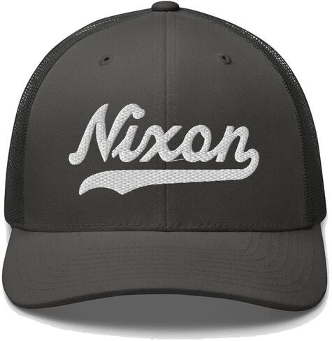 Nixon Hat Nixon Trucker Hat Baseball Script Embroidered Cap Vintage Sports Mesh Swoosh Gift Souvenir Headwear NV PA TN TX in Saudi Arabia