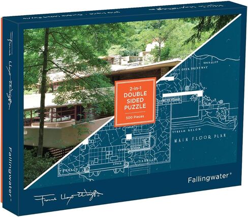 Galison Frank Lloyd Wright Hoffman House Rug Puzzle, 500 Pieces, 20" x 20" – Colorful Jigsaw Puzzle with 15 Shaped Pieces and Stunning Artwork – Thick, Sturdy Pieces, Challenging Family Activity in Saudi Arabia