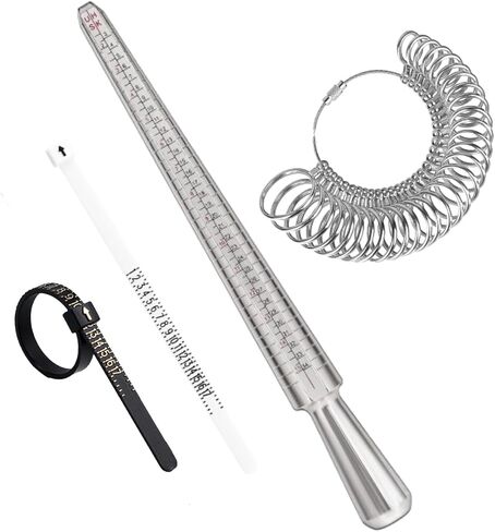 YIEPET US Ring Sizing Kit,Gauge Set with Measuring Tool,Sizes 0-15 Steel Ring Mandrel.Finger Sizer1-13 with Half Size,Measuring Wedding Rings in Saudi Arabia