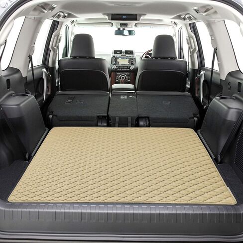 FH Group F16501BLACK-46 بطانة شحن فاخرة من الجلد الصناعي شديدة التحمل بنمط ماسي متعددة الأغراض باللون الأسود تناسب معظم السيارات وسيارات الدفع الرباعي والشاحنات، 46 بوصة in Saudi Arabia