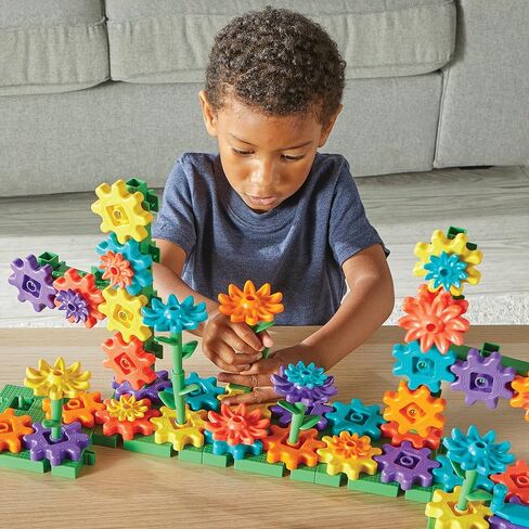مجموعة بناء GardenGears من Learning Resources - البناء والهندسة التعليمية العملية، مجموعات بناء العلوم والتكنولوجيا والهندسة والرياضيات لمرحلة ما قبل المدرسة، ألعاب للأطفال، مونتيسوري، الألعاب الحركية الدقيقة، هدايا للأطفال in Kuwait