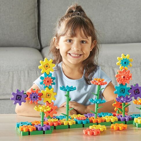 مجموعة بناء GardenGears من Learning Resources - البناء والهندسة التعليمية العملية، مجموعات بناء العلوم والتكنولوجيا والهندسة والرياضيات لمرحلة ما قبل المدرسة، ألعاب للأطفال، مونتيسوري، الألعاب الحركية الدقيقة، هدايا للأطفال in Kuwait
