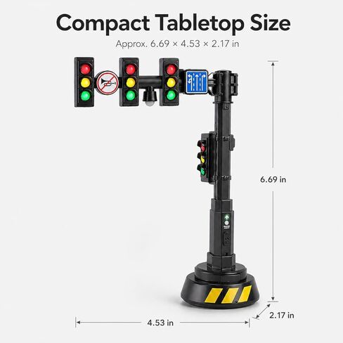 jarbins Stoplight Toy with Sounds, Red Yellow Green Light Learning Toy for Kids Pretend Play, Mini Stop Light Toy for Road Rules Learning, Classroom Activities, Toy Car Scenes, Dollhouse Display Prop in Kuwait