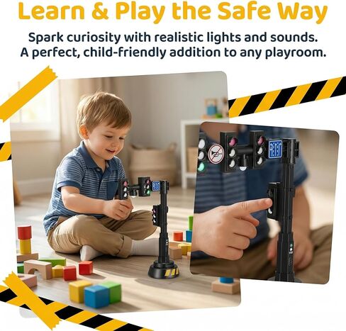 jarbins Stoplight Toy with Sounds, Red Yellow Green Light Learning Toy for Kids Pretend Play, Mini Stop Light Toy for Road Rules Learning, Classroom Activities, Toy Car Scenes, Dollhouse Display Prop in Kuwait