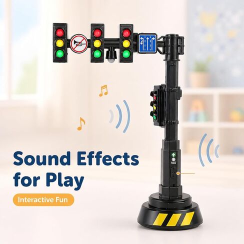 jarbins Stoplight Toy with Sounds, Red Yellow Green Light Learning Toy for Kids Pretend Play, Mini Stop Light Toy for Road Rules Learning, Classroom Activities, Toy Car Scenes, Dollhouse Display Prop in Kuwait