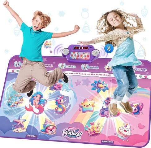 Maysida Dance Mat Toy هدية للأطفال الذين تتراوح أعمارهم بين 3-12 عامًا، حصيرة لعب موسيقى الرقص مع 12 مفتاحًا، حجم كبير (59 * 38 بوصة)، لعبة تحدي المستخدم المزدوج هدية عيد الميلاد للفتيات والأولاد 5 6 7 8 9 10 11 12 عامًا in Kuwait