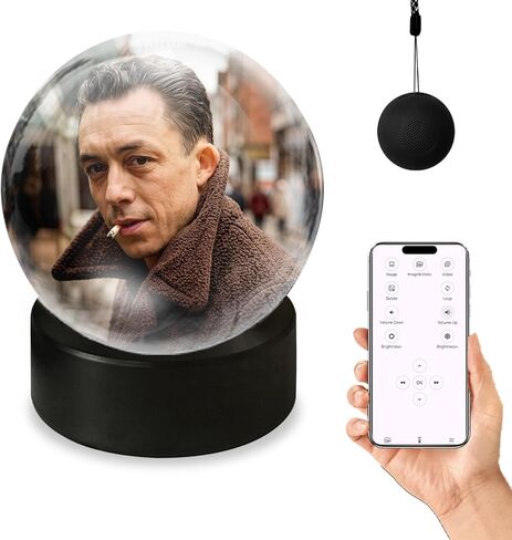 ترقية مشغل فيديو Orb للذاكرة، بدون تطبيق Crystal Sphere 3D عرض الصور زخرفة 2.7 بوصة 4 جيجا بايت كرة أحلام مدمجة، ضوء رقمي لاسلكي لعيد الميلاد التذكاري هدية زفاف الطفل (الجرم السماوي الأبيض) in Kuwait