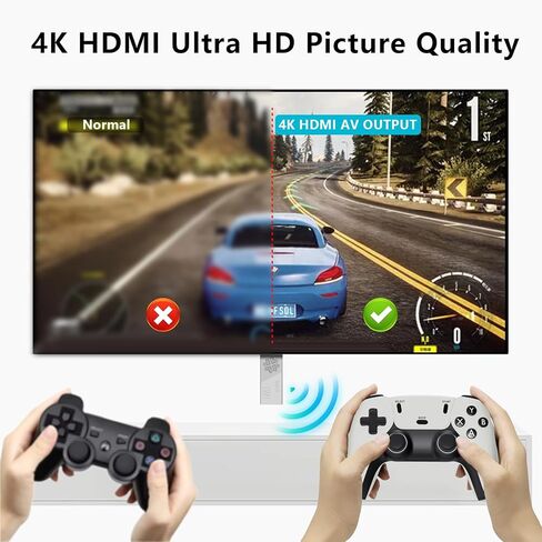 2026 Upgraded Wireless Retro Gaming Console Stick 4K HDMI, Retro Video Game Console,Plug and Play TV Game Stick with 30000+ Games, Dual 2.4G Wireless Control,23 Built-in Emulators, 64G TF Card (pro) in Kuwait