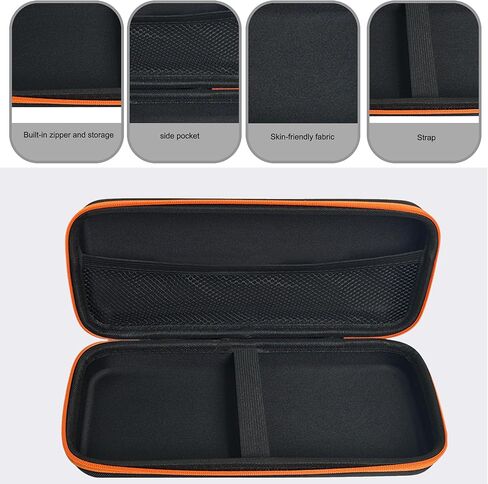 Carrying Case for Retroid Pocket 6 Storage Case Cover,Black Hard Shell Portable Handbag Orange Zipper with 2 Pack Tempered Films and a Transparent Silicone Handle 2 in 1 in Kuwait