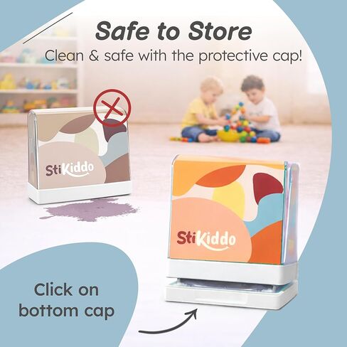 StiKiddo® ختم اسم شخصي لملابس الأطفال مقاوم للماء، ختم اسم مخصص للملابس والورق واللوازم المدرسية، ختم قماش قابل للتخصيص مع حبر دائم ومقاوم للماء in Kuwait