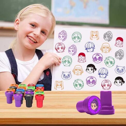 24Pcs Demon Hunters Themed Stampers, Kpop Birthday Party Supplies, Goody Bag Treat Bag Stuff for Demon Hunters Birthday Party Gifts in Kuwait
