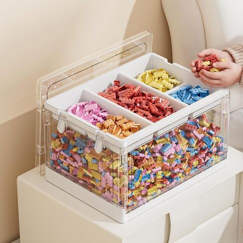 𝟐𝟒𝐐𝐓 𝟐𝐏𝐚𝐜𝐤𝐬 Clear Craft Organizers and Storage with Trays, Art Supply Organizer and Storage, Craft Storage Box with Lid for Beads, Markers, Coloring Books, Sewing, Playdoh and Tools in Kuwait