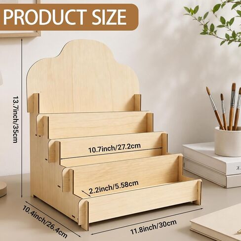 Paint Stand Compatible with Tamiya-4 Tier Wooden Paint Stand Rack,Model Kit Tool Organizer and Storage Rack for Painting Hobby and Tools in Kuwait