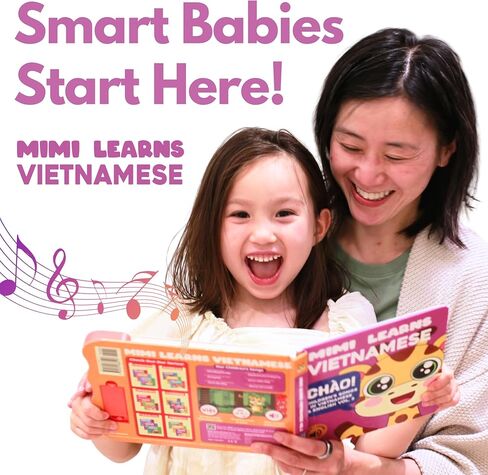 Bundle Deal — Interactive Sound Board Book for Toddlers 1-3, Bilingual English & Vietnamese Songs & Music, Talking Musical Learning Toy and Gift for Babies & Kids in Kuwait