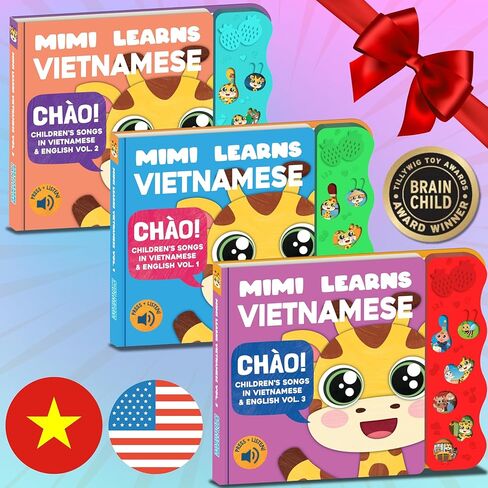 Vol. 3 — Interactive Sound Board Book for Toddlers 1-3, Bilingual English & Vietnamese Songs & Music, Talking Musical Learning Toy and Gift for Babies & Kids in Kuwait