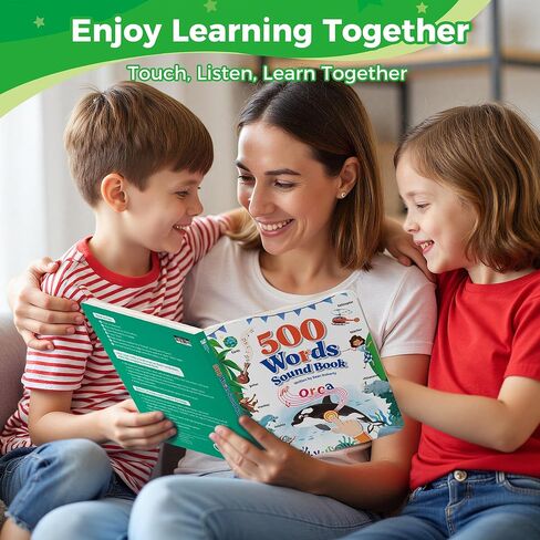 كتاب صوتي للتعلم التفاعلي للأطفال من عمر 3 إلى 8 سنوات - 500 كلمة من المفردات الإنجليزية الأساسية، كتاب ناطق تعليمي مبكر مع اللمس والصوت لمرحلة ما قبل المدرسة ورياض الأطفال والتعليم المنزلي in Kuwait
