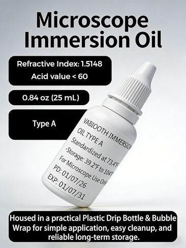 Microscope Immersion Oil 0.84 oz (25ML) Type A, Microscope Specific, Easy to Remove in Kuwait