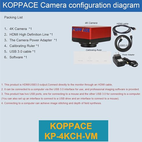 كاميرا مجهر بدقة 8.3 ميجابكسل بدقة 4K عالية الدقة ومخرج HDMI/USB in Kuwait