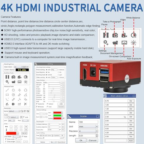 كاميرا مجهر بدقة 8.3 ميجابكسل بدقة 4K عالية الدقة ومخرج HDMI/USB in Kuwait
