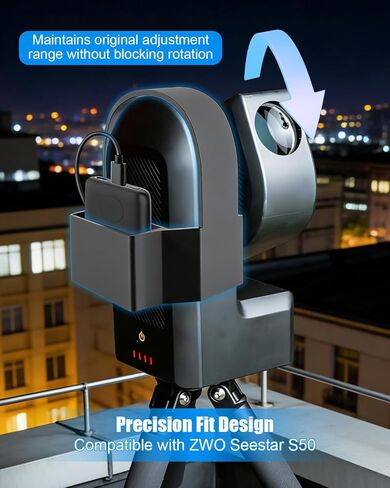Extended Power Supply Holder Compatible with ZWO Seestar S50, Portable Bracket Secure Attachment for Astronomical Observation in Kuwait