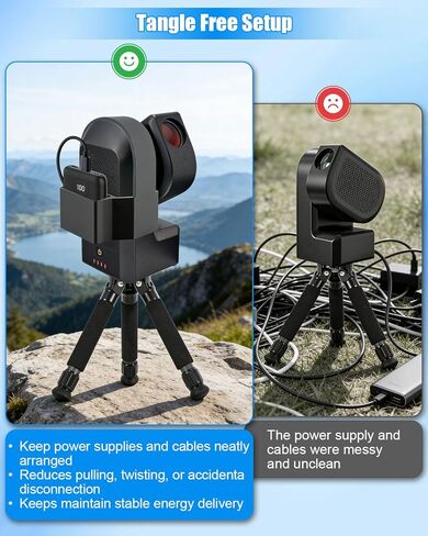 Extended Power Supply Holder Compatible with ZWO Seestar S50, Portable Bracket Secure Attachment for Astronomical Observation in Kuwait