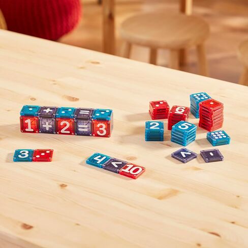 MAGNA-TILES microMAGS مجموعة بناء مغناطيسية مكونة من 56 قطعة لتعلم الأرقام، العلامة التجارية الأصلية للبناء المغناطيسي in Kuwait