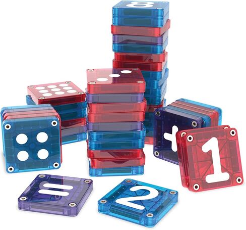 MAGNA-TILES microMAGS مجموعة بناء مغناطيسية مكونة من 56 قطعة لتعلم الأرقام، العلامة التجارية الأصلية للبناء المغناطيسي in Kuwait