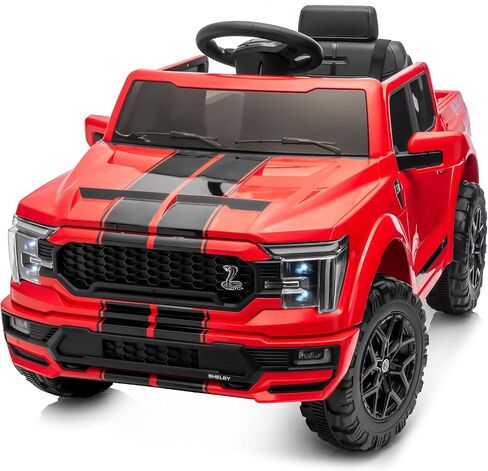 Hikiddo Licensed Ford Shelby F-150 Kids Ride on Car Truck, 12V Toddler Electric Car for Kids Ages 3-6 w/Remote Control - Red in Kuwait