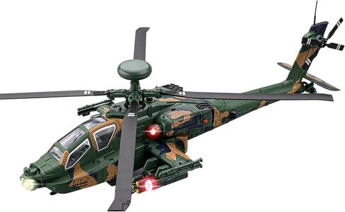 AH-64 Apache Diecast Model Airplane Toy, 1:46 Plane Military Fighter Jet Toy, Light and Sound for Kids 3+ (Camouflage) in Kuwait