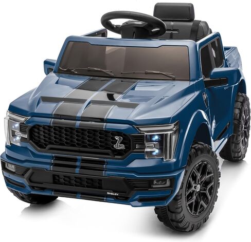 شاحنة سيارة للأطفال فورد شيلبي F-150 مرخصة من هيكيدو، سيارة كهربائية للأطفال الصغار 12 فولت للأطفال من سن 3 إلى 6 سنوات مع جهاز تحكم عن بعد - أحمر in Kuwait