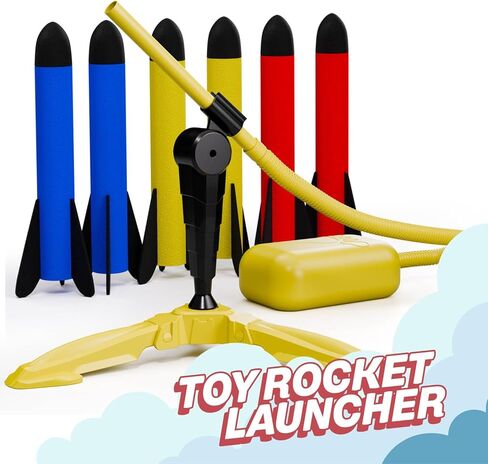Rocket Launcher for Kids - Outdoor Toys for Kids Ages 4-8 Years - 3 4 5 6 7 Year Old Boy Birthday Gift - Rockets Kids Toys for Boys & Girls - 3 Year Old Gifts - Outside Fun Toddler Toys 3-5 in Kuwait