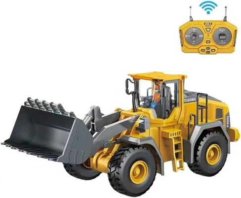 Remote Control Excavator (11-Channel), Dump Truck, Bulldozer, Loader (9-Channel), 2.4GHz Remote Control Construction Vehicles, Metal Construction, with Cool Lights and Sound Effects, 4-Pcs in Kuwait