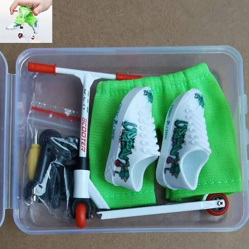 TECKEEN Mini Finger Alloy Scooter Finger Skateboards with Pants Shoes & Tools Mini Scooter Finger Board in Kuwait