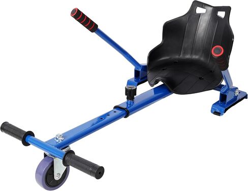 Hoverboard Seat Attachment Go-Kart Fits 6.5" 8" 10" Hoverboards Sturdy Adjustable Frame with Foam Handlebars and 360° Drifting Wheel Blue in Kuwait