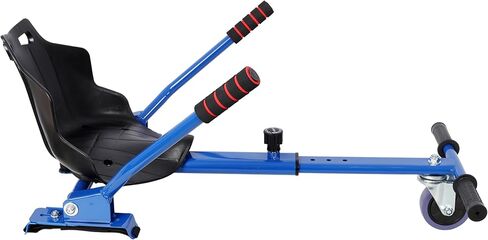 Hoverboard Seat Attachment Go-Kart Fits 6.5" 8" 10" Hoverboards Sturdy Adjustable Frame with Foam Handlebars and 360° Drifting Wheel Blue in Kuwait
