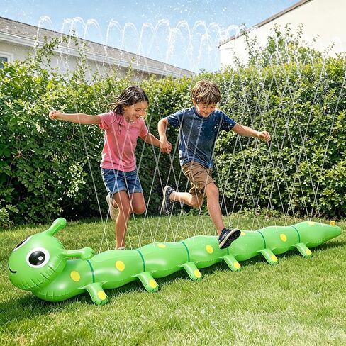 Upgraded Crocodile Sprinkler for Kids - 69.3 x 13 x 4.5In Extra Large Outdoor Toys Kids Toddler Water Sprinkler for Yard, Attaches to Garden Hose, Durable Inflatable Splashing Fun Toys for Garden Lawn in Kuwait