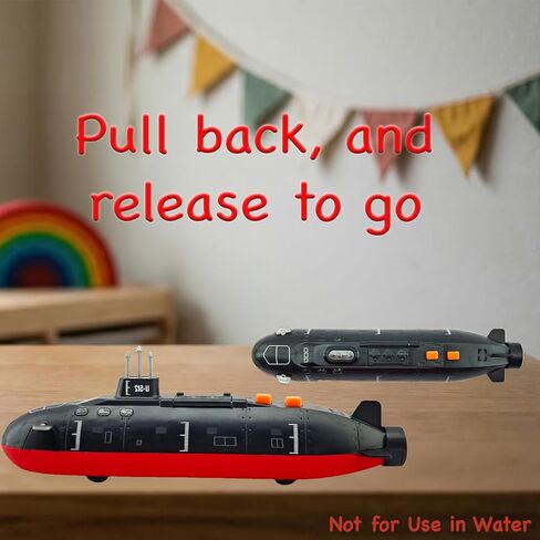 Submarine Toy Model, Diecast Navy Boat with Lights and Sounds, Pull-Back, for Kids Boys Toddlers Age 3+ in Kuwait